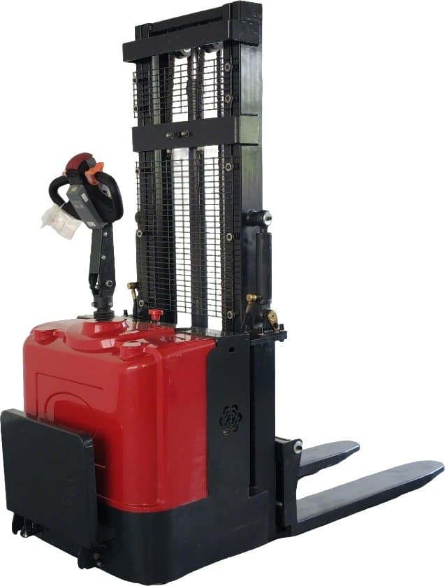 Electric stacker with standing platform and duplex mast HSFg-1516 – HSFg-2040 – manufacturer photo